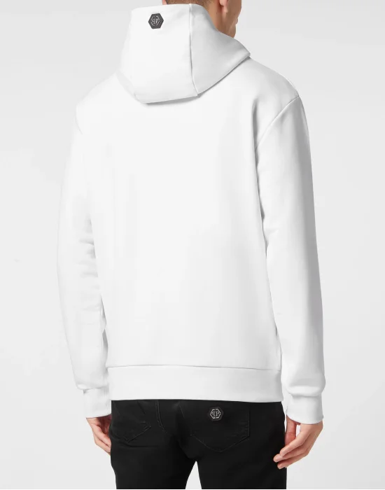 Hoodie Sweatshirt with Crystals Skull