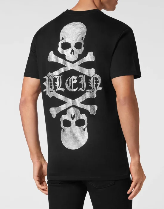 T-shirt Round Neck SS with Crystals Skull&Bones