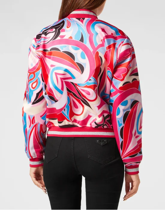 Satin Bomber Colorful Circus