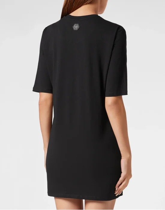 Padded Shoulder T-Shirt Dress Heart
