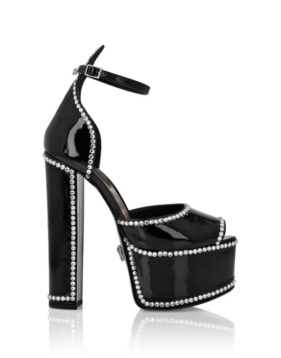 Patent Leather Platform Sandals Hi-Heels