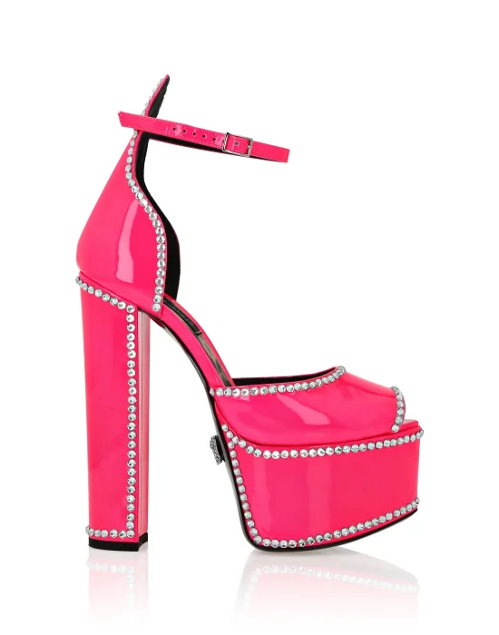 Patent Leather Platform Sandals Hi-Heels