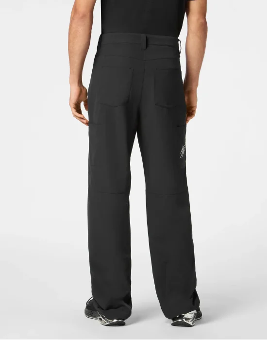 Technical Nylon Loose Fit Cargo Trousers Scratch