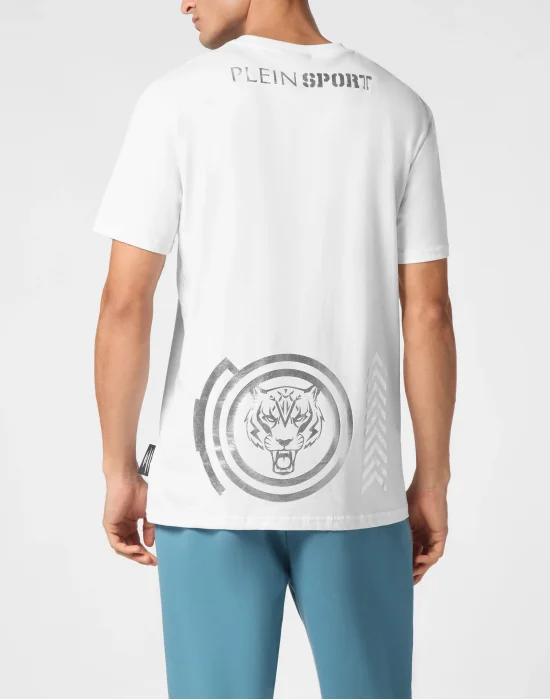 Plein Sport Cotton T-shirt Round Neck SS Lamina Tiger