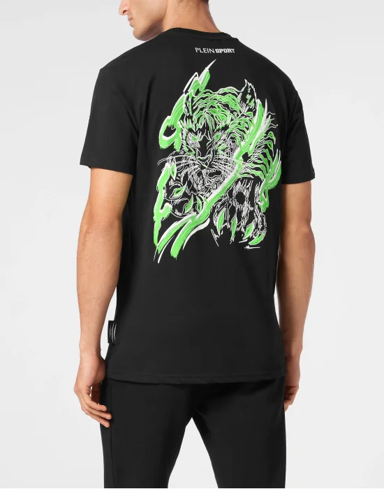 Plein Sport Cotton T-shirt Round Neck SS Tiger