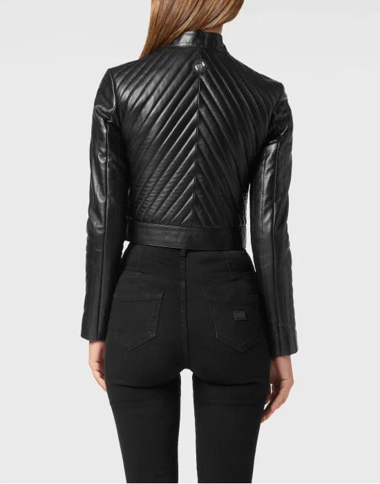 Vintage Leather Biker Jacket LS Flame