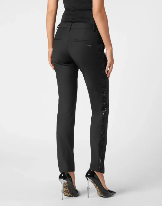 Wool Office Trousers Strass
