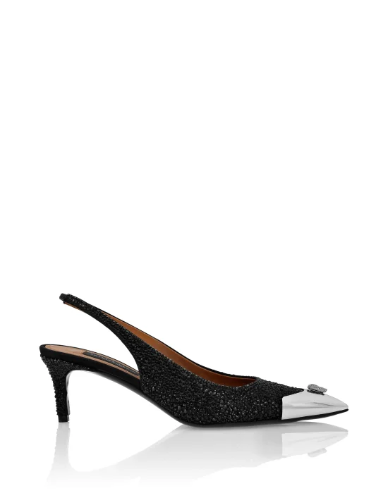 Satin Slingback Mix Strass