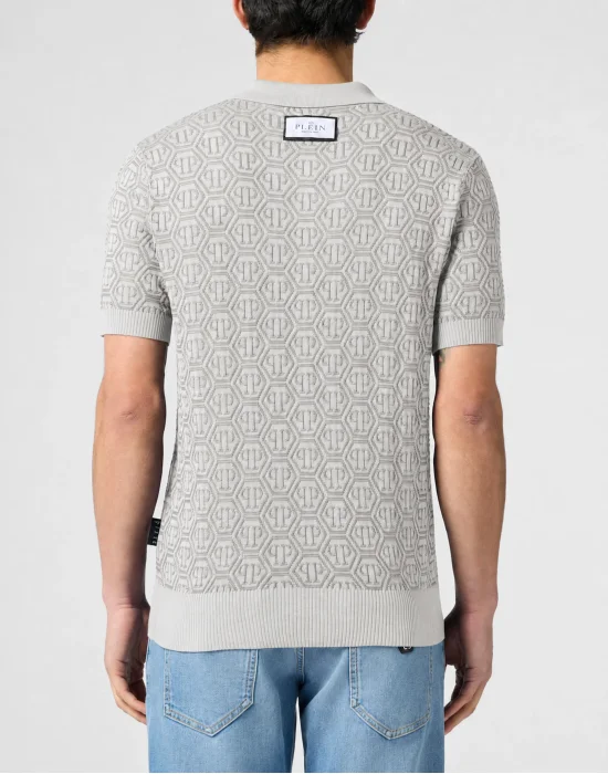 Buttoned-Up Polo Shirt Jacquard Monogram