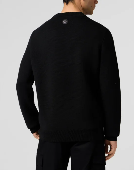 Round Neck Pullover Degrade Skull Strass Skull Strass