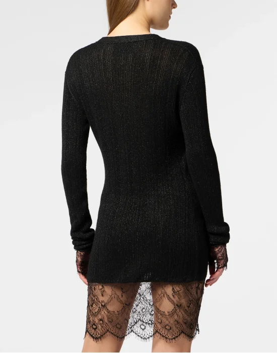 Fitted Buttoned-Up Dress Lace