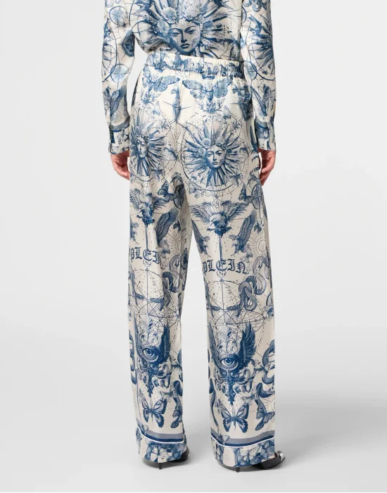 Silk Pajama Pants Butterfly Tattoo