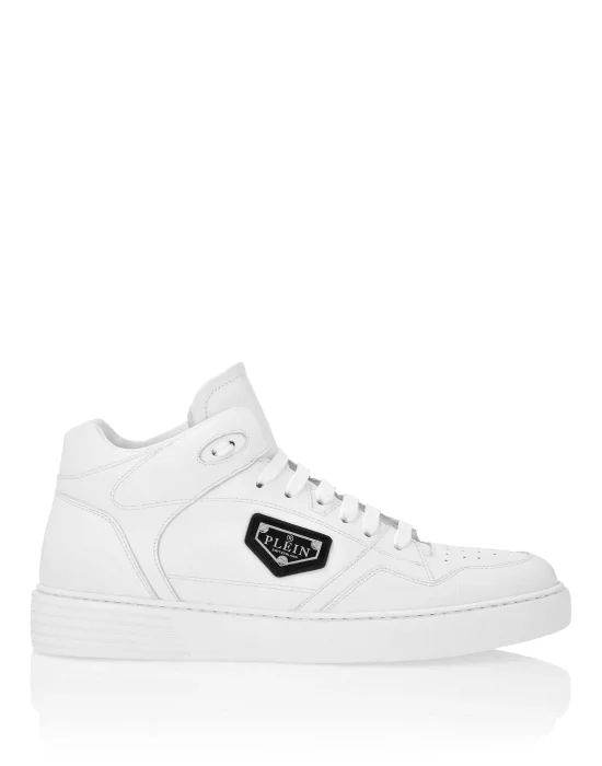 Nappa Leather Mid Top Sneakers