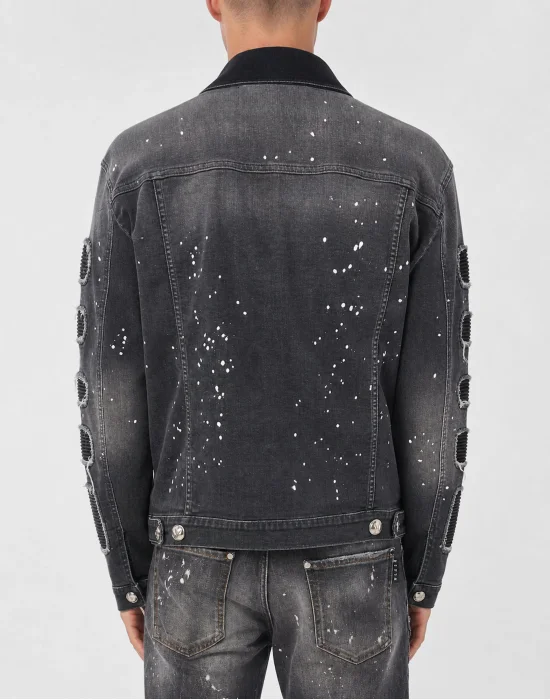 Denim Jacket Distressed Trucker