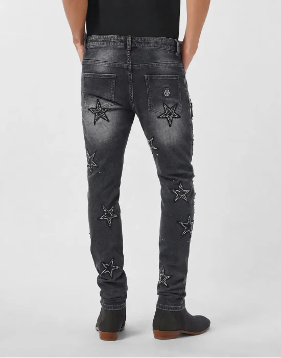 Rock Star Fit Jeans Leather Stars
