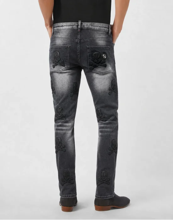 Straight Supreme Fit Jeans Leather Skulls