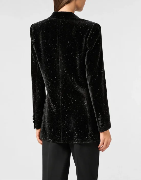 Velvet Boyfriend Fit Blazer Glitter