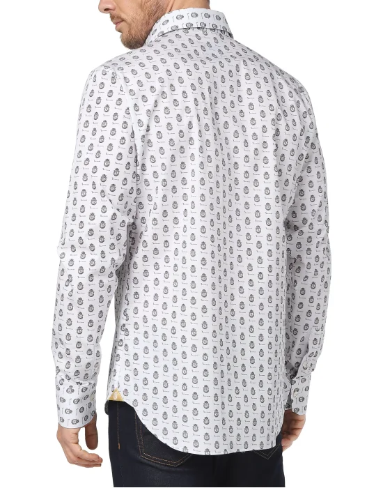 Shirt Silver Cut LS Milano/Multi Crest