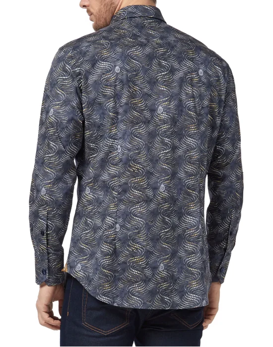 Shirt Silver Cut LS Milano/Multi Geometric