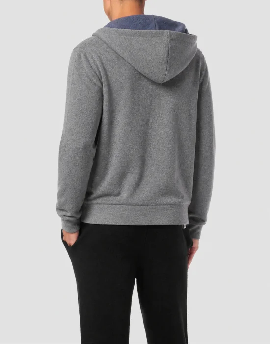 Cotton and Cashmere Hoodie Sweatjacket Crest