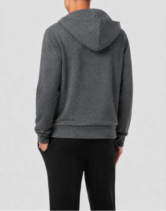 Cotton and Cashmere Hoodie Sweatjacket Crest