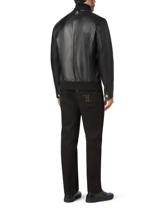 Leather Bomber Embossed Crest