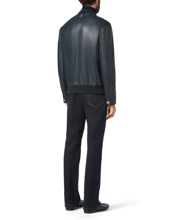 Leather Bomber Embossed Crest
