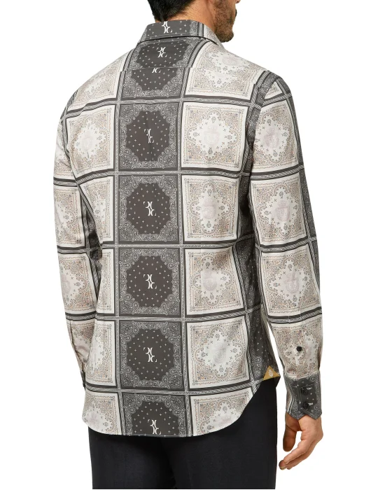 Shirt Silver Cut LS Geometric