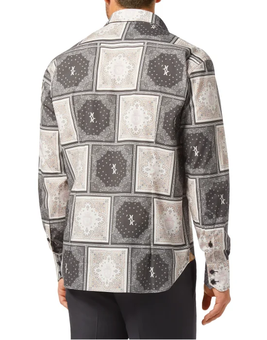 Shirt Gold Cut LS Geometric