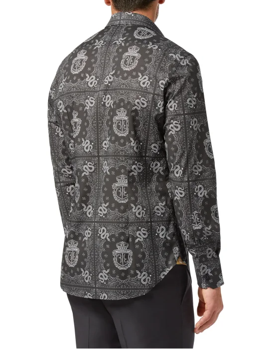 Shirt Gold Cut LS Geometric