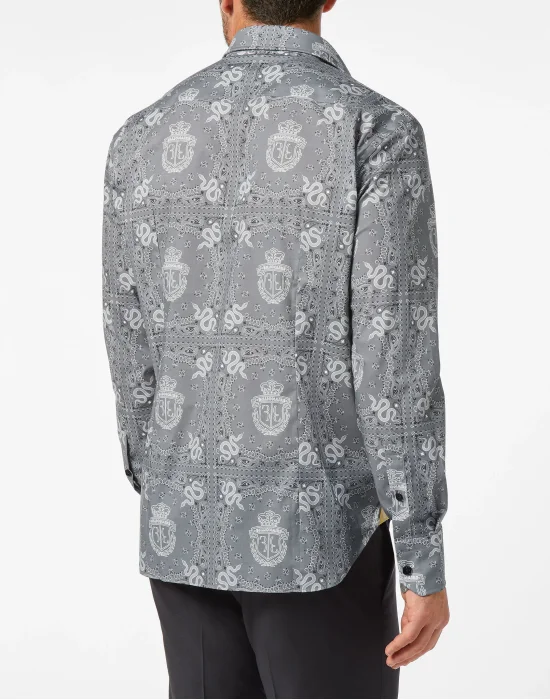 Shirt Gold Cut LS Geometric