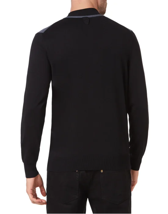 Knit High Neck Zip Up Pullover