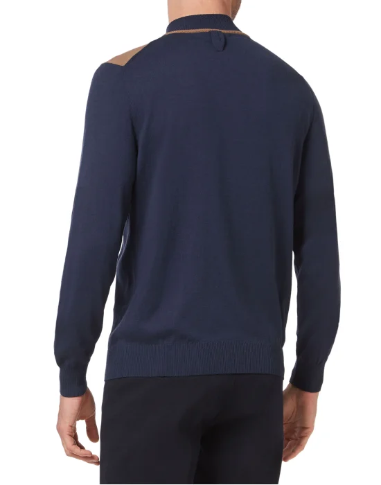 Knit High Neck Zip Up Pullover