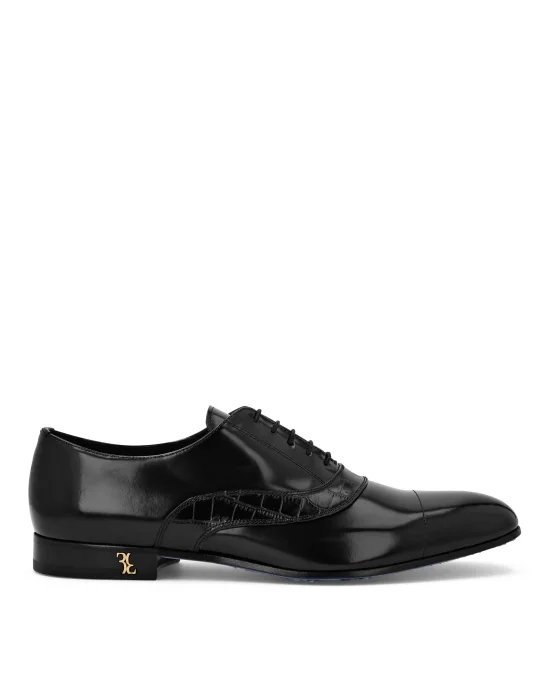 Leather and Croco Effect Derby