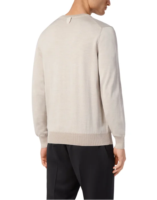 Silk/Wool Pullover V-Neck LS